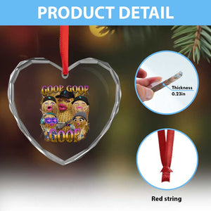Funny Burnt Peanut Goop Heart Crystal Glass Ornament Bungulato 90s Bootleg Meme Trendy TS14 Print Your Wear