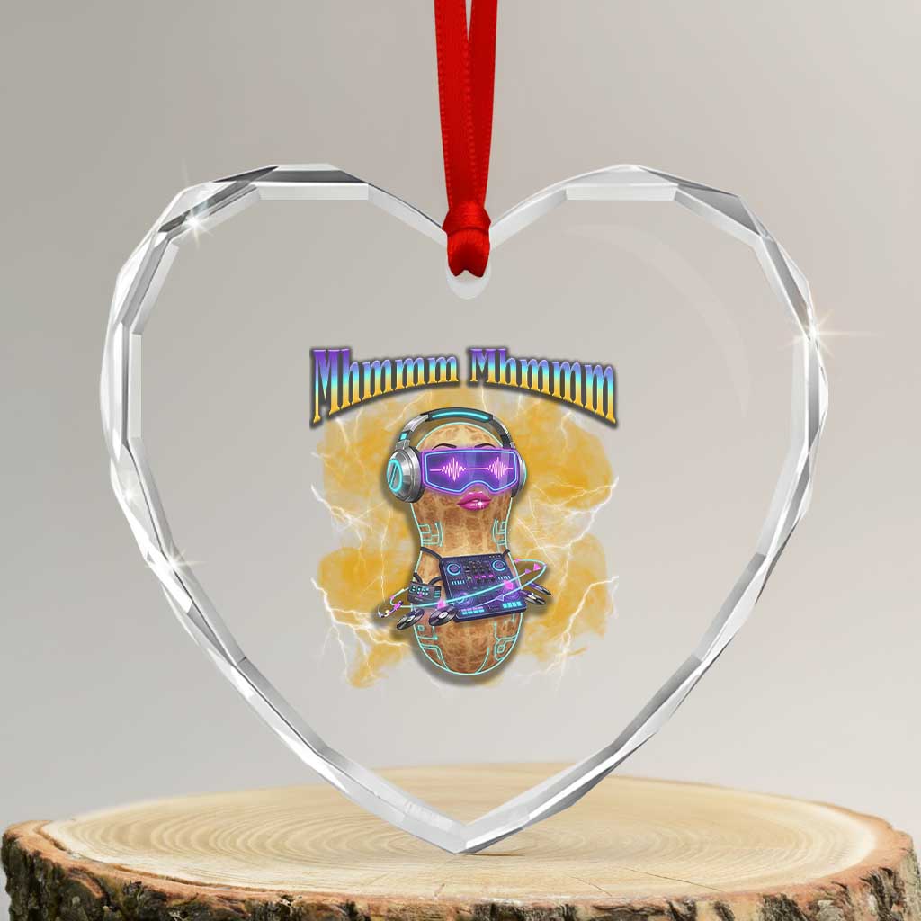 Funny Burnt Peanut Goop Heart Crystal Glass Ornament DJ Music Meme TS14 Transparent Glass 3'' Heart Print Your Wear
