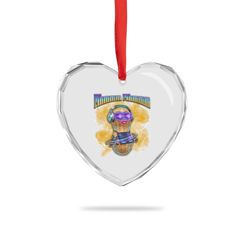 Funny Burnt Peanut Goop Heart Crystal Glass Ornament DJ Music Meme TS14 Print Your Wear