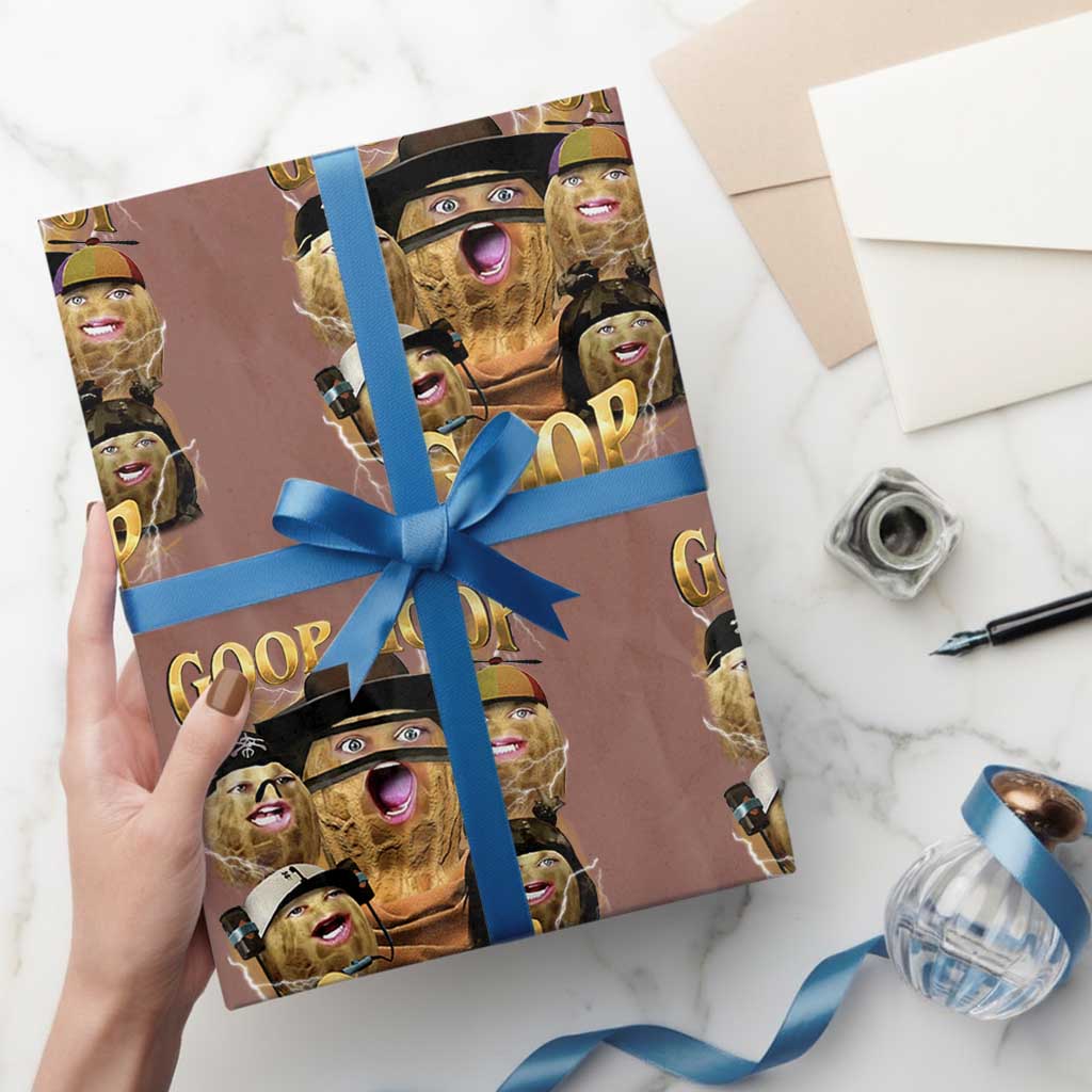 Funny Burnt Peanut Goop Wrapping Paper Roll Bungulato 90s Bootleg TS14 Mocha Print Your Wear