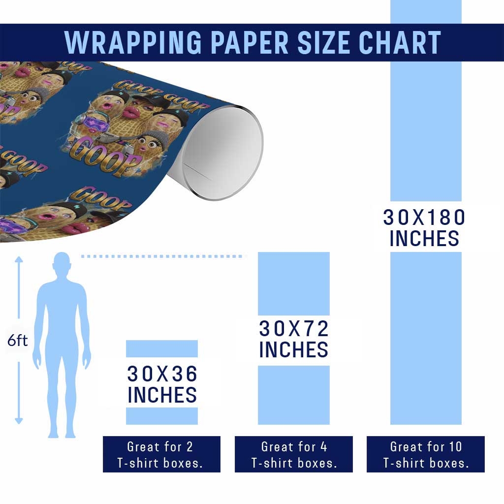 Funny Burnt Peanut Goop Wrapping Paper Roll - Bungulato 90s Bootleg Meme Trendy TS14 Print Your Wear