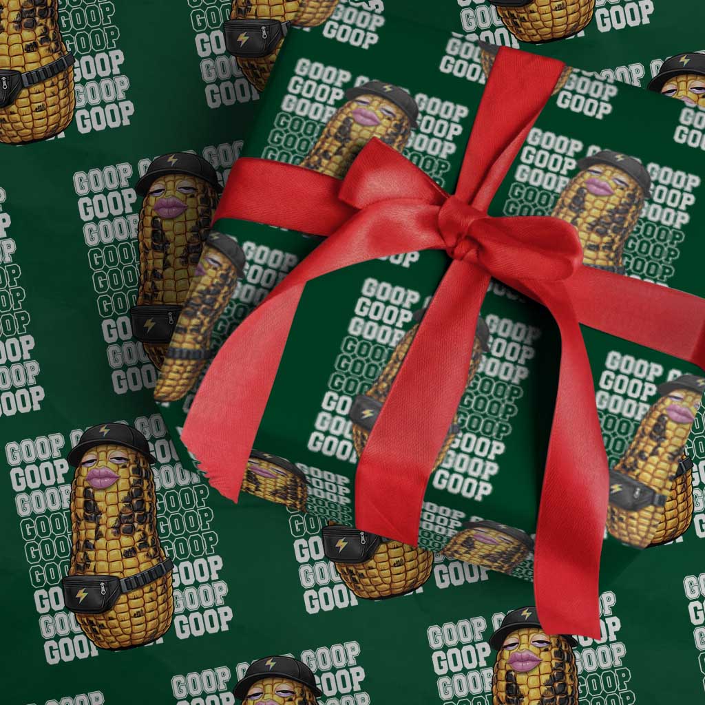 Funny Burnt Peanut Goop Wrapping Paper Roll Burnt Corn Meme Viral Humor TS14 Green Print Your Wear