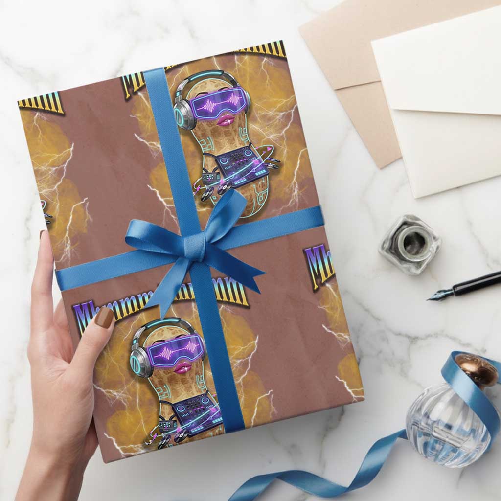 Funny Burnt Peanut Goop Wrapping Paper Roll DJ Music Meme TS14 Mocha Print Your Wear