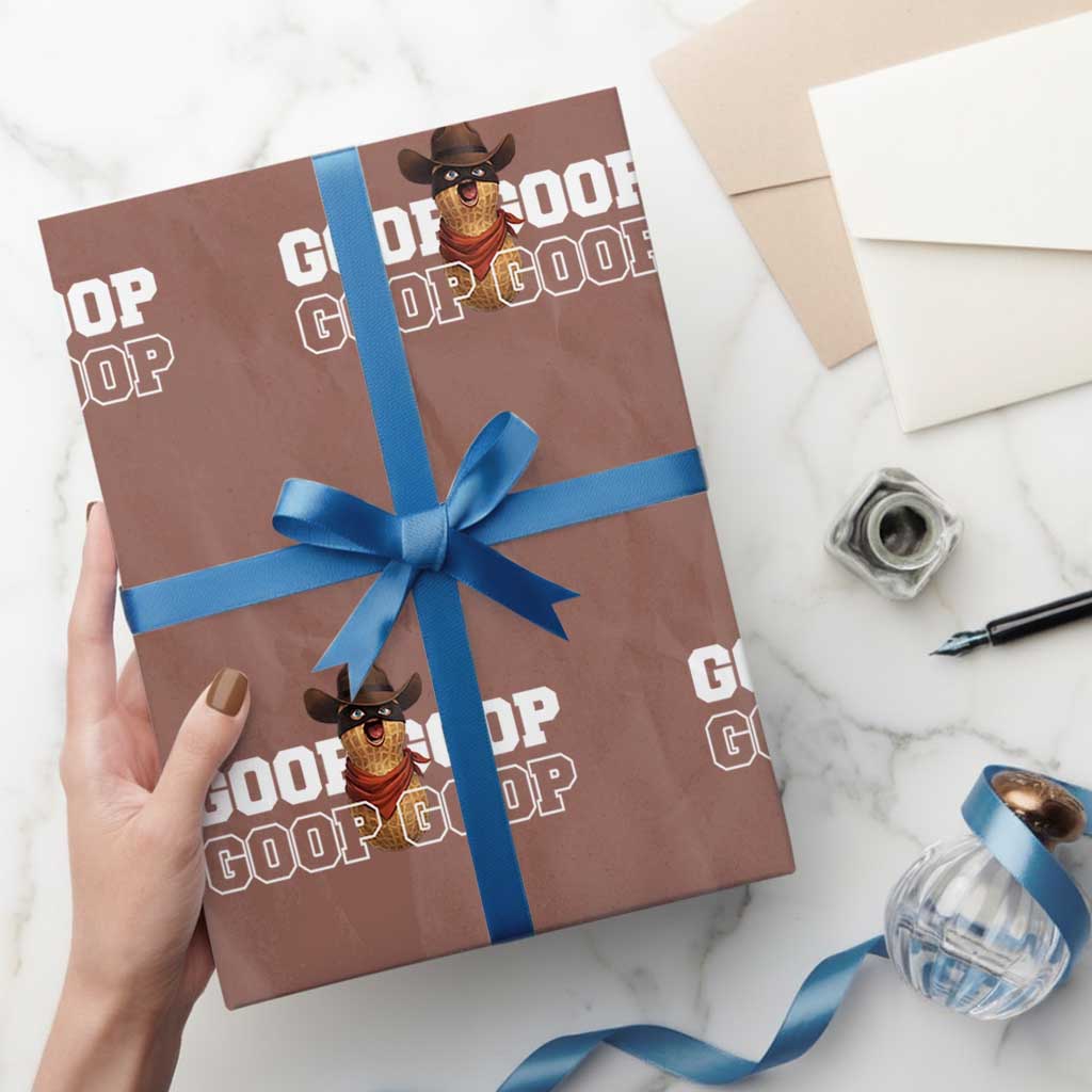 Funny Burnt Peanut Goop Wrapping Paper Roll Internet Viral Meme Trendy TS14 Mocha Print Your Wear