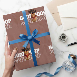Funny Burnt Peanut Goop Wrapping Paper Roll Internet Viral Meme Trendy TS14 Mocha Print Your Wear