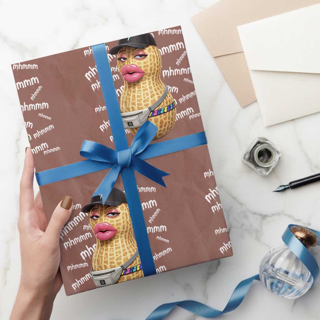 Funny Burnt Peanut Goop Wrapping Paper Roll Mhmmm Goop Bungulato TS14 Mocha Print Your Wear