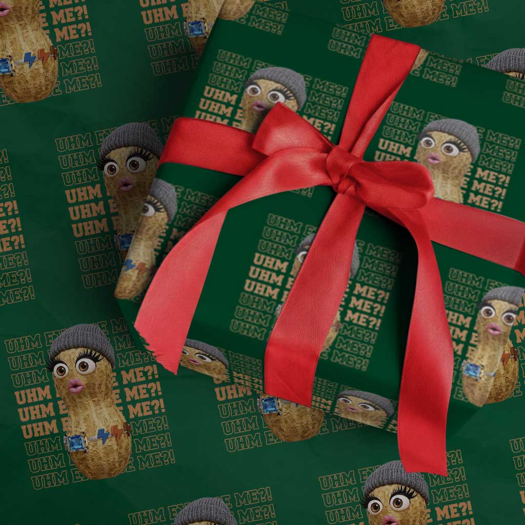 Funny Burnt Peanut Goop Wrapping Paper Roll Uhm Excuse Me TS14 Green Print Your Wear
