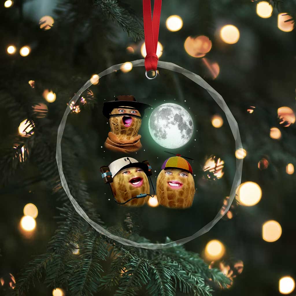 Funny Burnt Peanut Howling at the Moon Crystal Glass Ornament TS14 Print Your Wear