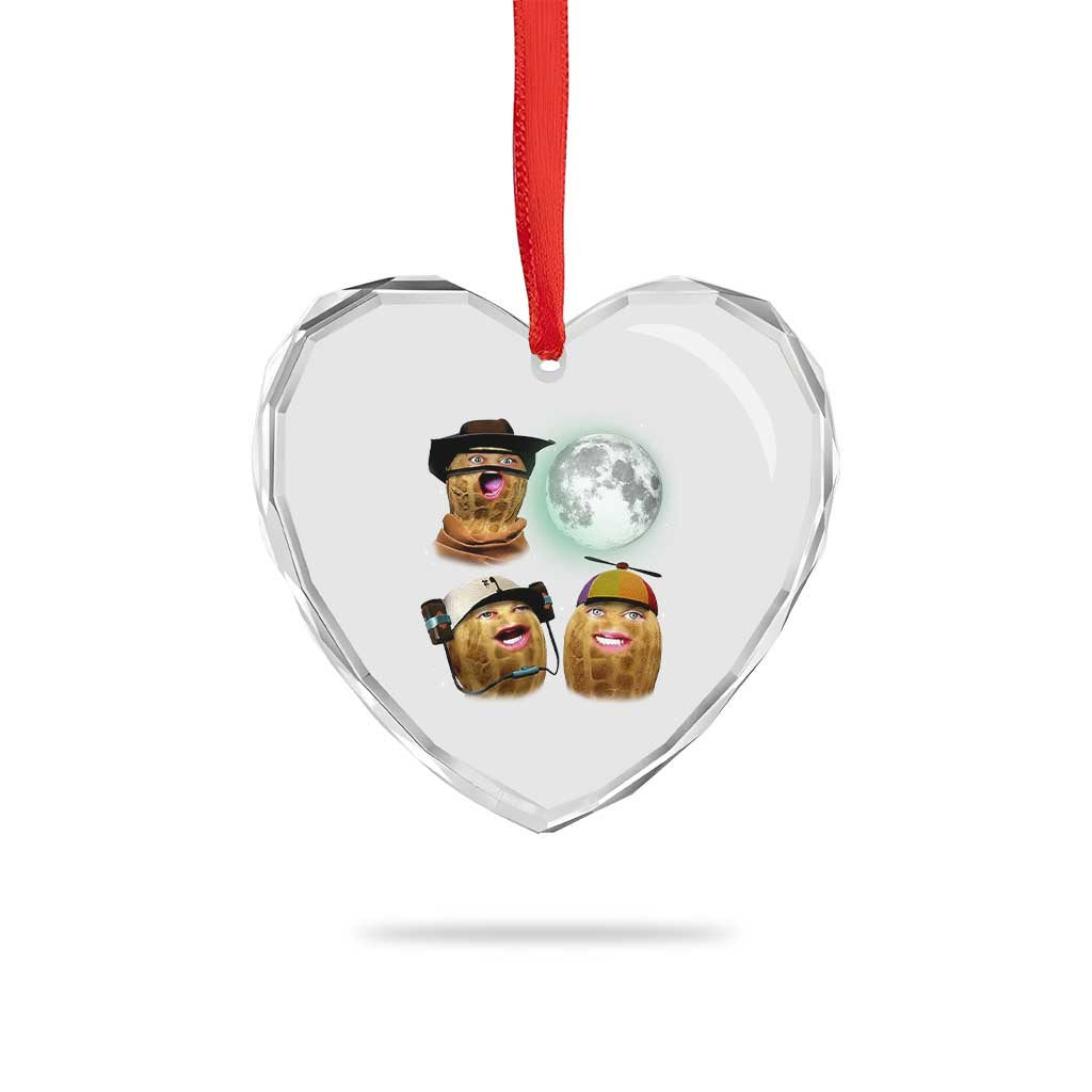 Funny Burnt Peanut Howling at the Moon Heart Crystal Glass Ornament TS14 Print Your Wear