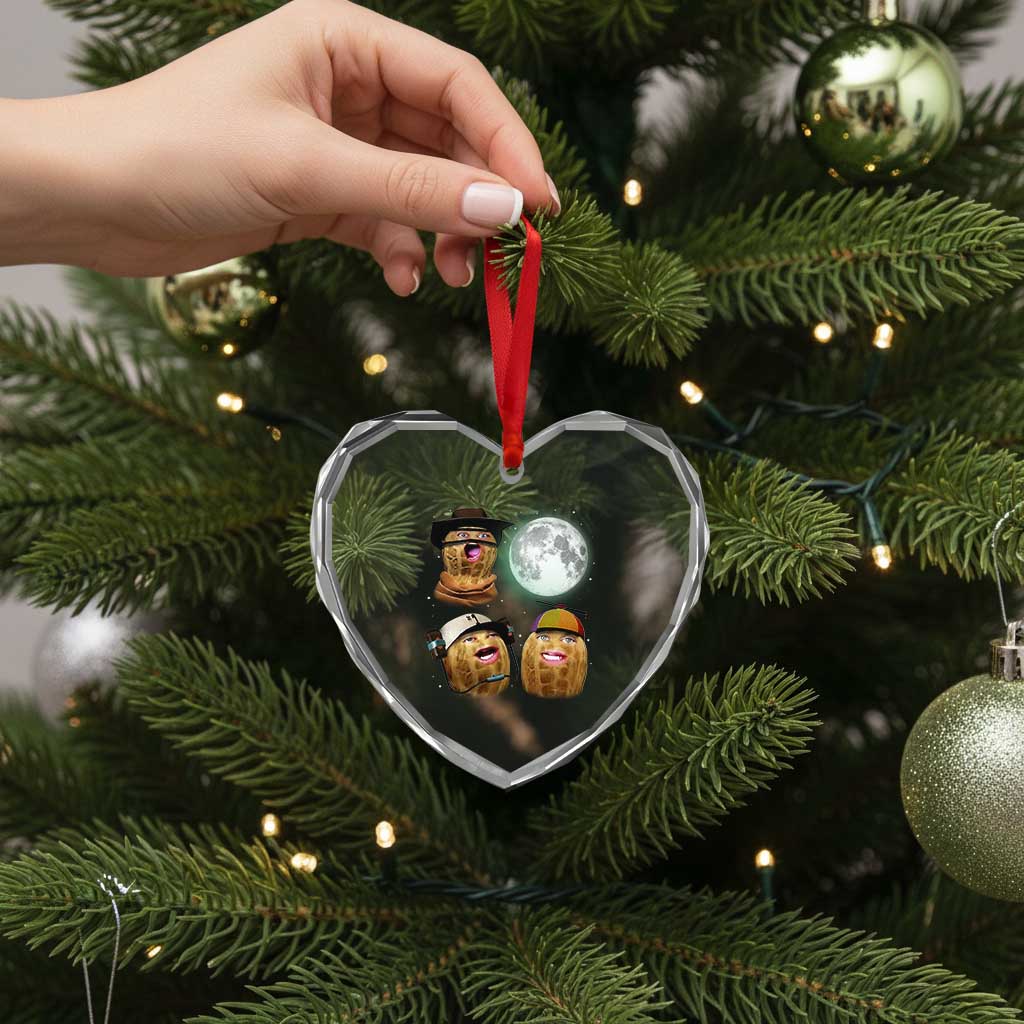 Funny Burnt Peanut Howling at the Moon Heart Crystal Glass Ornament TS14 Print Your Wear