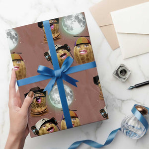 Funny Burnt Peanut Howling at the Moon Wrapping Paper Roll TS14 Mocha Print Your Wear