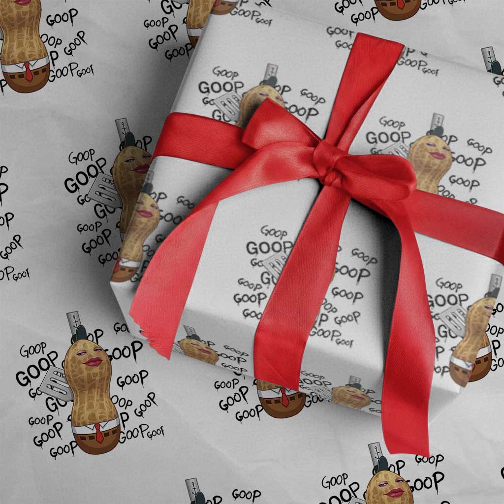 Funny Burnt Peanut Wrapping Paper Roll Goop Bungulato Homage TS14 White Print Your Wear