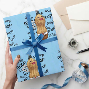 Funny Burnt Peanut Wrapping Paper Roll Goop Bungulato Homage TS14 Light Blue Print Your Wear