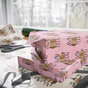 Funny Burnt Peanut Wrapping Paper Roll Goop Bungulato Homage TS14 Light Pink Print Your Wear