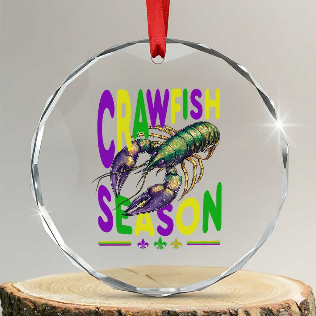 Funny Cajun Crawfish Boil Mardi Gras Crystal Glass Ornament Crawfish Season Fleur De Lis TS11 Transparent Glass 3'' Circle Print Your Wear