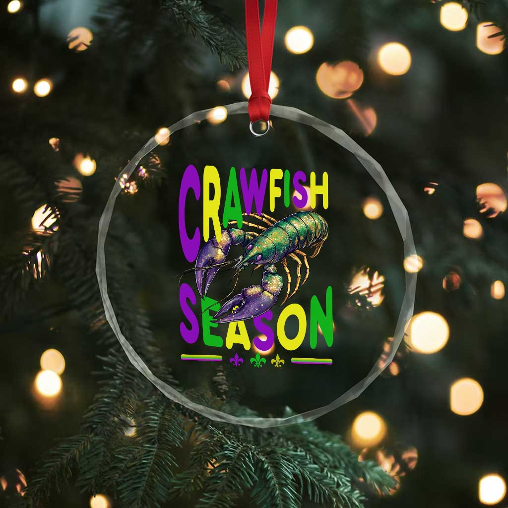 Funny Cajun Crawfish Boil Mardi Gras Crystal Glass Ornament Crawfish Season Fleur De Lis TS11 Print Your Wear