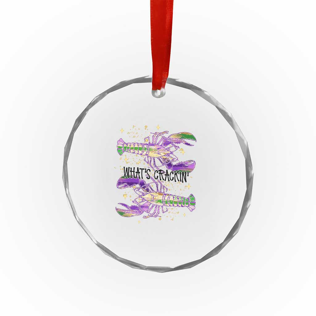 Funny Cajun Crawfish Boil Mardi Gras Crystal Glass Ornament What's Crackin TS11 Print Your Wear