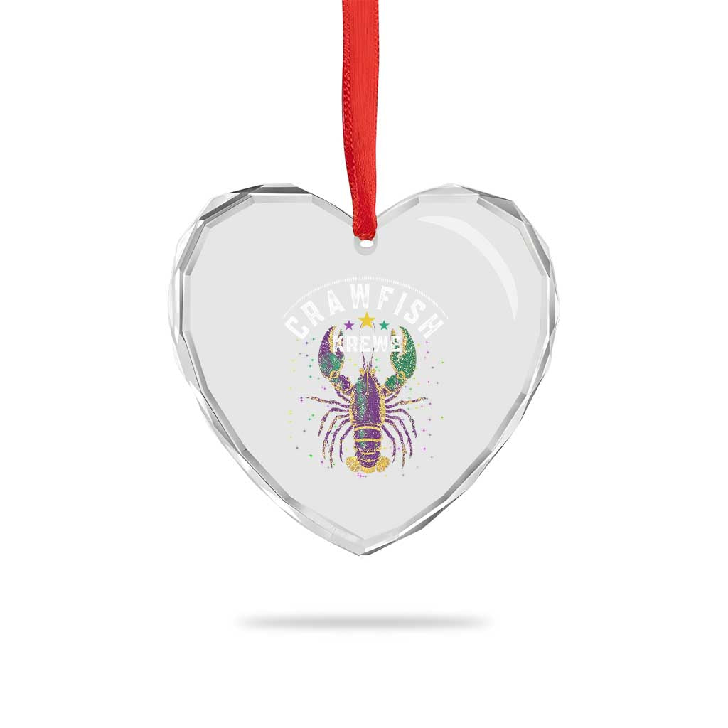 Funny Cajun Crawfish Boil Mardi Gras Heart Crystal Glass Ornament Crawfish Krewe TS11 Print Your Wear