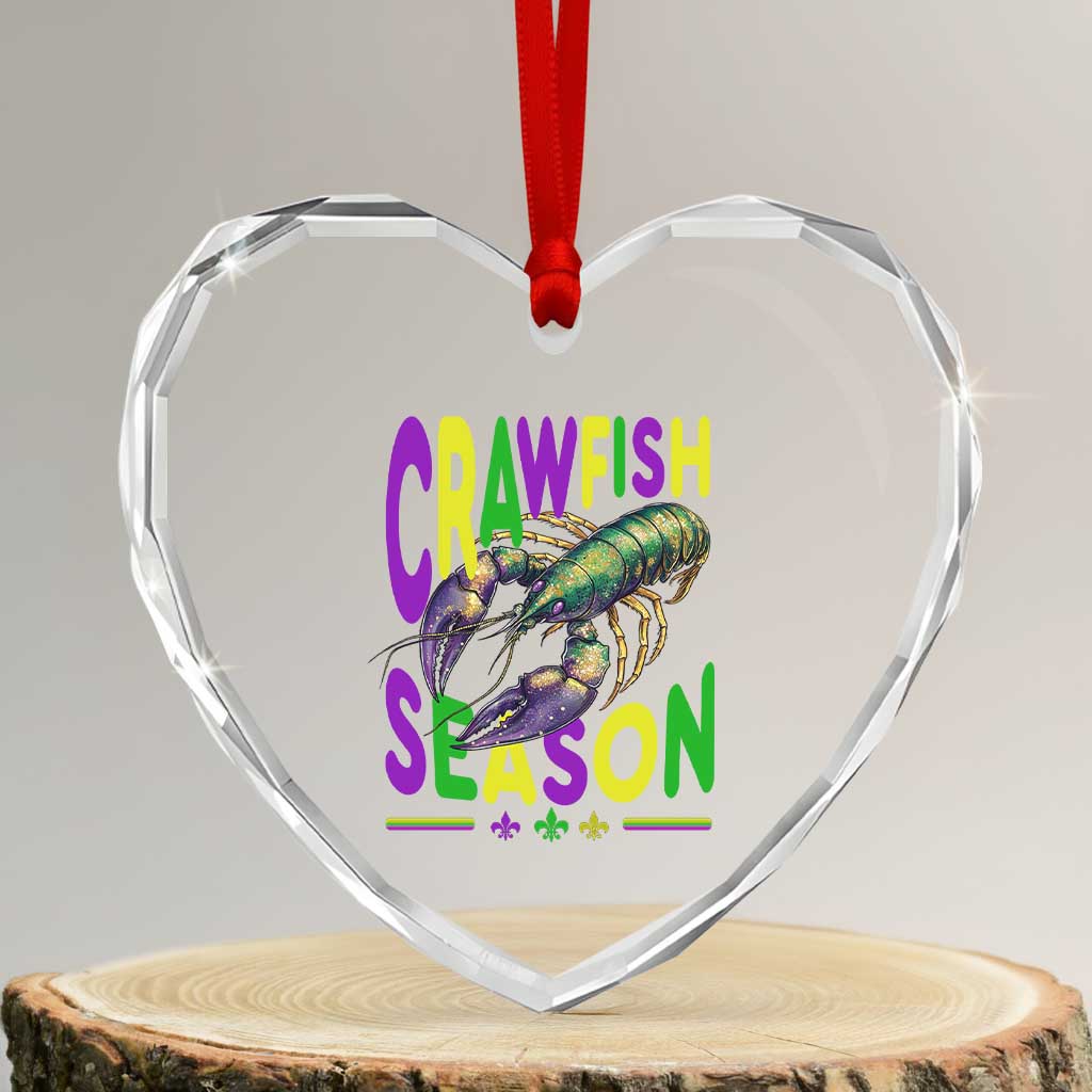 Funny Cajun Crawfish Boil Mardi Gras Heart Crystal Glass Ornament Crawfish Season Fleur De Lis TS11 Transparent Glass 3'' Heart Print Your Wear