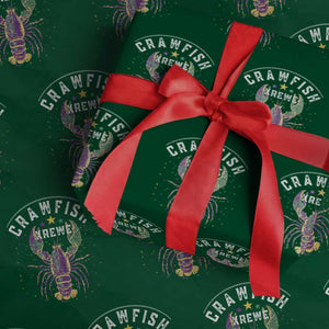 Funny Cajun Crawfish Boil Mardi Gras Wrapping Paper Roll Crawfish Krewe TS11 Green Print Your Wear