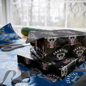 Funny Cajun Crawfish Boil Mardi Gras Wrapping Paper Roll Crawfish Krewe TS11 Black Print Your Wear
