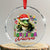 Funny Cajun Louisiana Christmas Santa's Alligator Crystal Glass Ornament - Print Your Wear