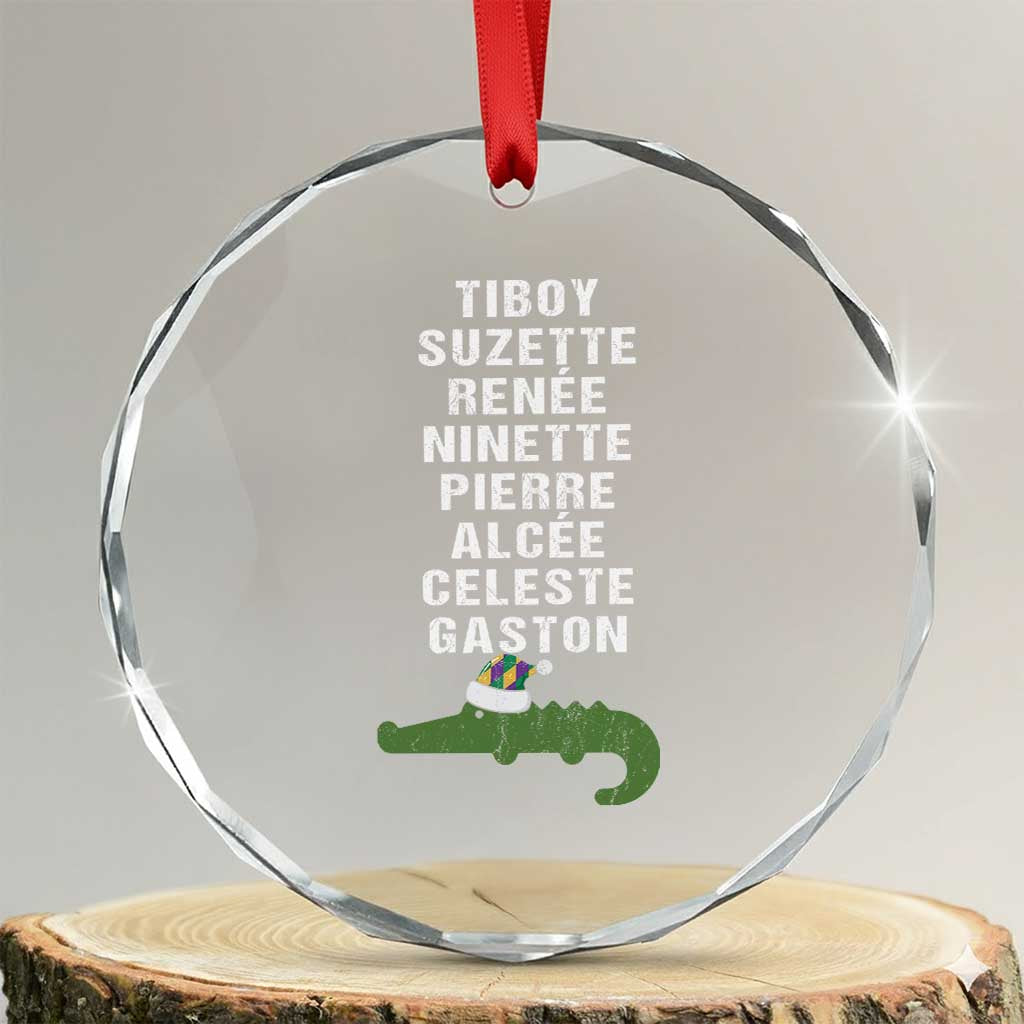 Funny Cajun Louisiana Xmas Crystal Glass Ornament Eight Crocodiles New Orleans Santa TS11 Transparent Glass 3'' Circle Print Your Wear