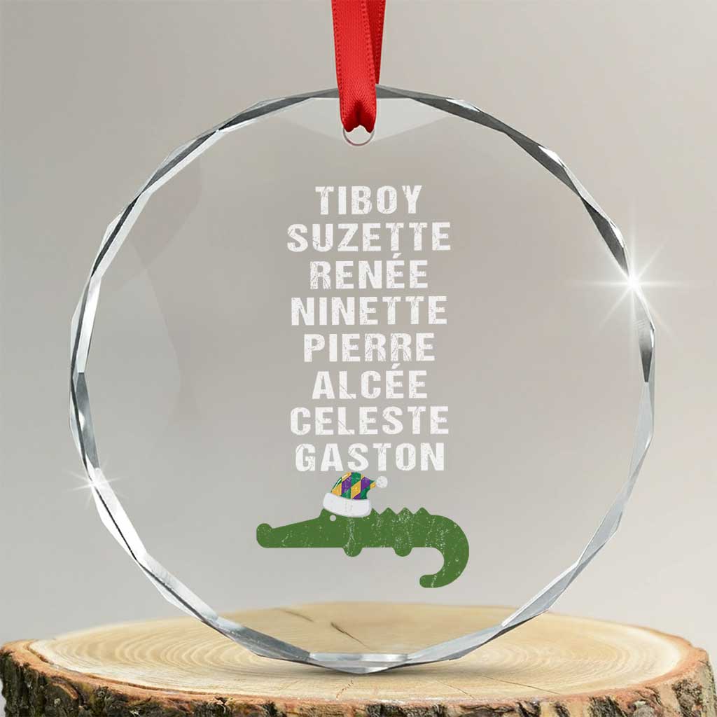 Funny Cajun Louisiana Xmas Crystal Glass Ornament Eight Crocodiles New Orleans Santa TS11 Transparent Glass 3'' Circle Print Your Wear