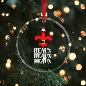 Funny Cajun Louisiana Xmas Crystal Glass Ornament Heaux Heaux Heaux New Orleans Santa Hat TS11 Print Your Wear