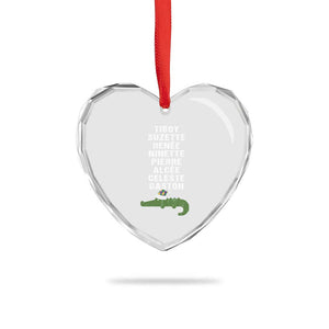 Funny Cajun Louisiana Xmas Heart Crystal Glass Ornament Eight Crocodiles New Orleans Santa TS11 Print Your Wear