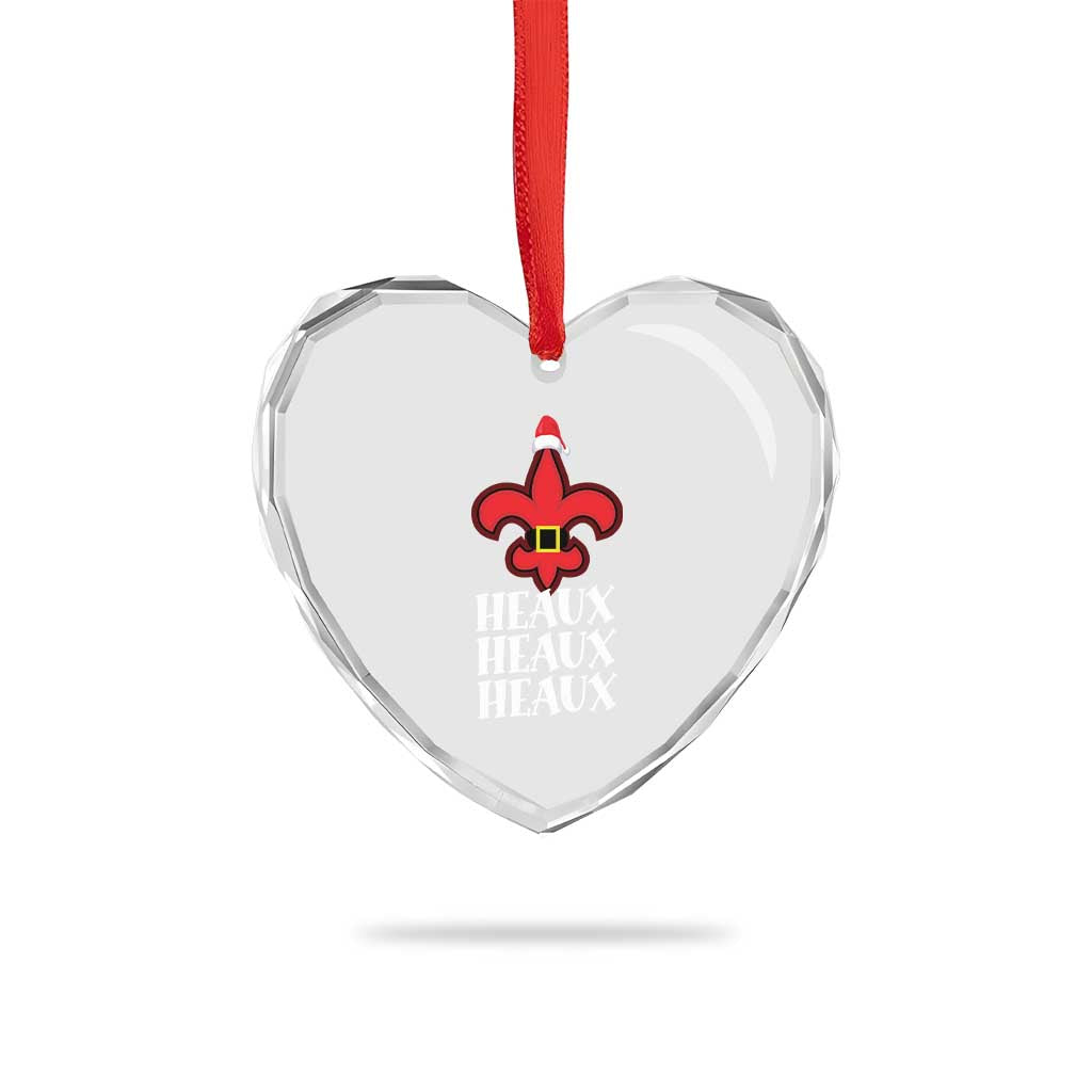 Funny Cajun Louisiana Xmas Heart Crystal Glass Ornament Heaux Heaux Heaux New Orleans Santa Hat TS11 Print Your Wear
