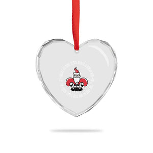 Funny Cajun Louisiana Xmas Heart Crystal Glass Ornament Laissez Les Bons Temps Rouler & Joyeux Merry Xmas Santa Saint Symbol TS11 Print Your Wear