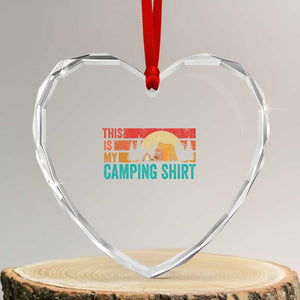 Funny Camper Heart Crystal Glass Ornament This Is My Camping Shirt TS14 Transparent Glass 3'' Heart Print Your Wear