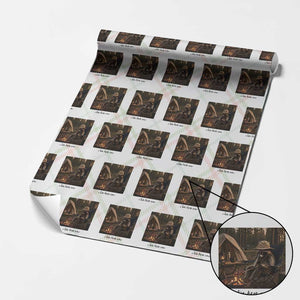 Funny Camping Raccoon Wrapping Paper Roll I Live Here Now Outdoor Lover