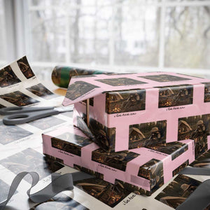 Funny Camping Raccoon Wrapping Paper Roll I Live Here Now Outdoor Lover