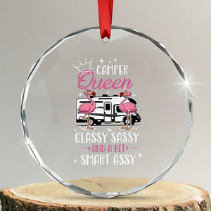 Funny Camping RV Crystal Glass Ornament Camper Queen Classy Sassy And A Bit Smart Assy TS14 Transparent Glass 3'' Circle Print Your Wear