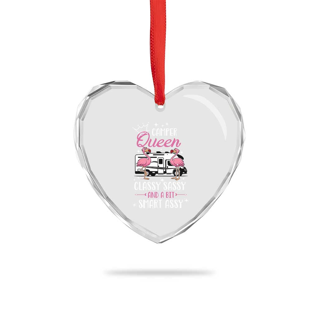 Funny Camping RV Heart Crystal Glass Ornament Camper Queen Classy Sassy And A Bit Smart Assy TS14 Print Your Wear