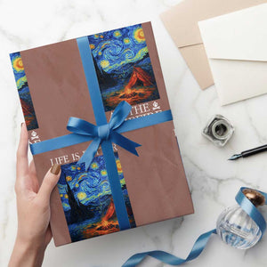 Funny Camping Wrapping Paper Roll Life Is Better At The Campfire TS14 Mocha Print Your Wear