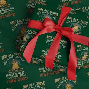 Funny Camping Wrapping Paper Roll Not All Those Who Wander Are Lost TS14 Green Print Your Wear