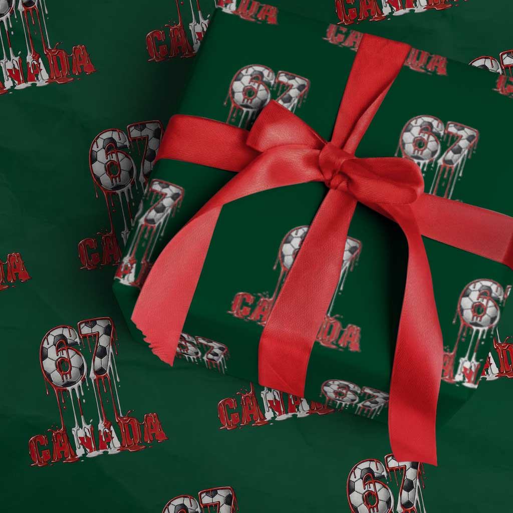 Funny Canada Soccer 67 Meme Wrapping Paper Roll Canadian Soccer Lovers TS12 Green Print Your Wear