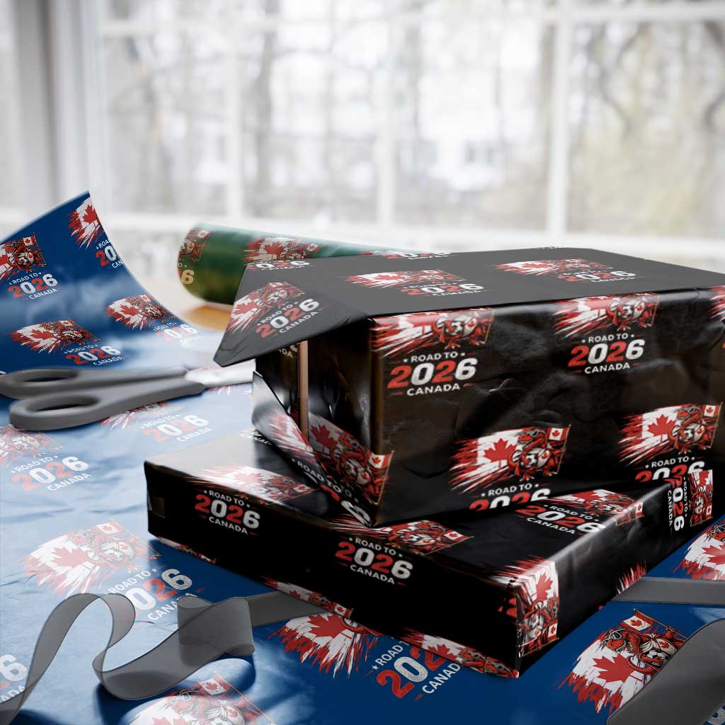 Funny Canada Soccer Dinosaur Wrapping Paper Roll Road To 2026 TS12 Black Print Your Wear