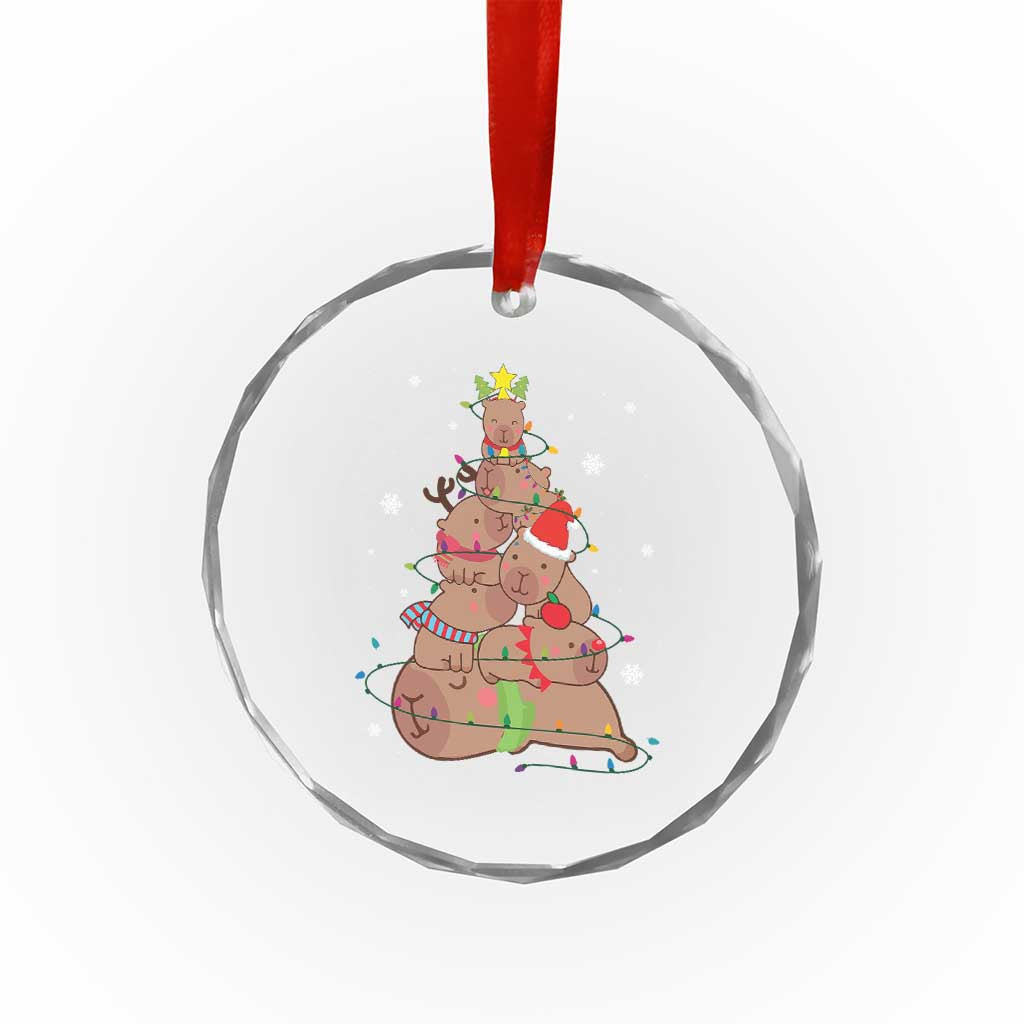 Funny Capybara Xmas Tree Crystal Glass Ornament TS09 Print Your Wear