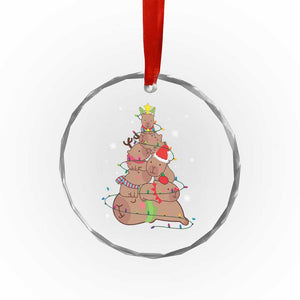 Funny Capybara Xmas Tree Crystal Glass Ornament TS09 Print Your Wear