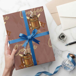 Funny Carpenter Woodworking Wrapping Paper Roll First I Drink Coffe Then I Build Things TS14 Mocha Print Your Wear