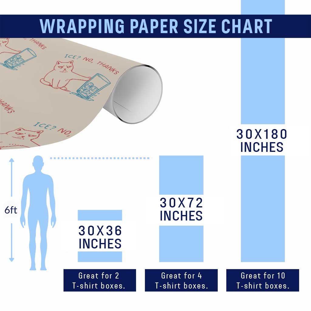 Funny Cat Anti ICE Political Protest Wrapping Paper Roll Ice? No Thanks TS14 Print Your Wear