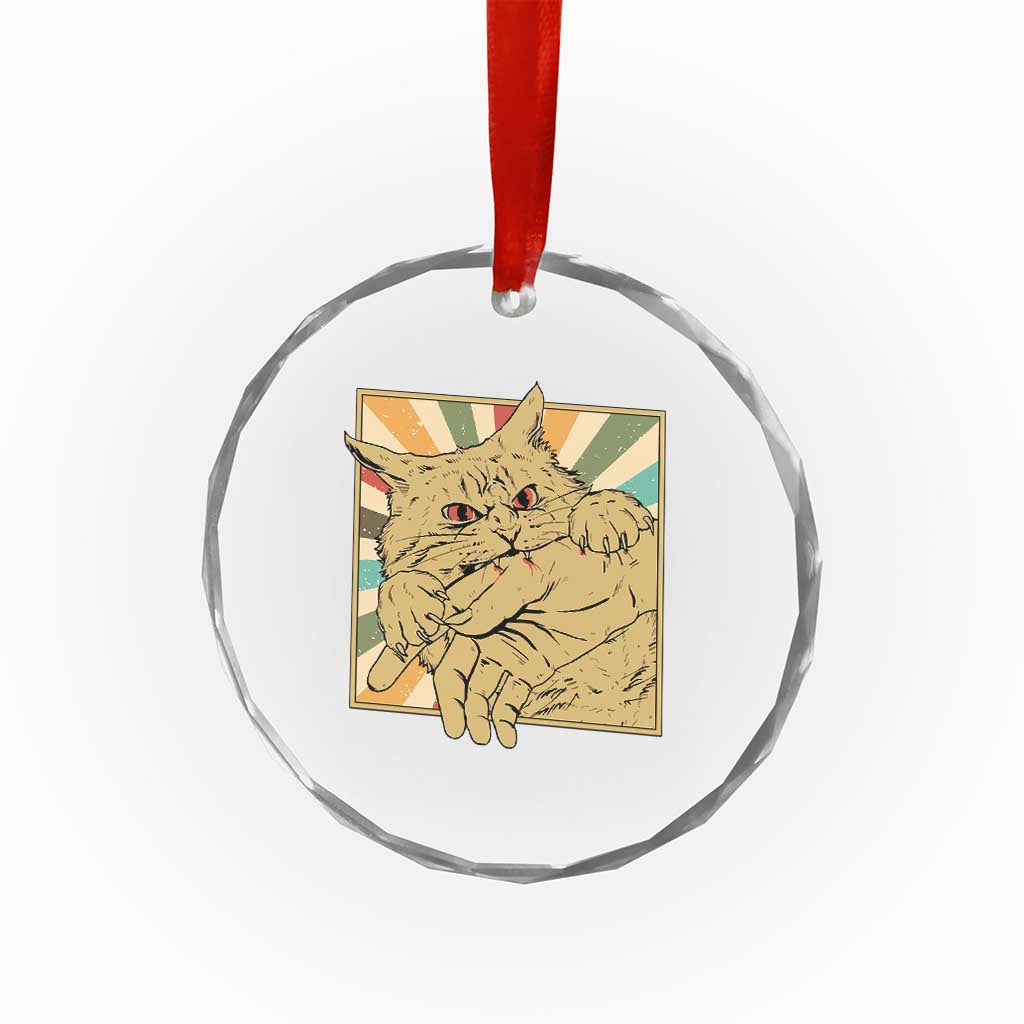 Funny Cat Bite Horror Anime Crazy Kitten Japanese Crystal Glass Ornament TS11 Print Your Wear