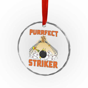Funny Cat Bowling Gift Crystal Glass Ornament Purrfect Striker TS12 Print Your Wear
