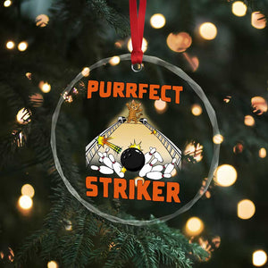 Funny Cat Bowling Gift Crystal Glass Ornament Purrfect Striker TS12 Print Your Wear