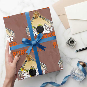 Funny Cat Bowling Gift Wrapping Paper Roll Purrfect Striker TS12 Mocha Print Your Wear