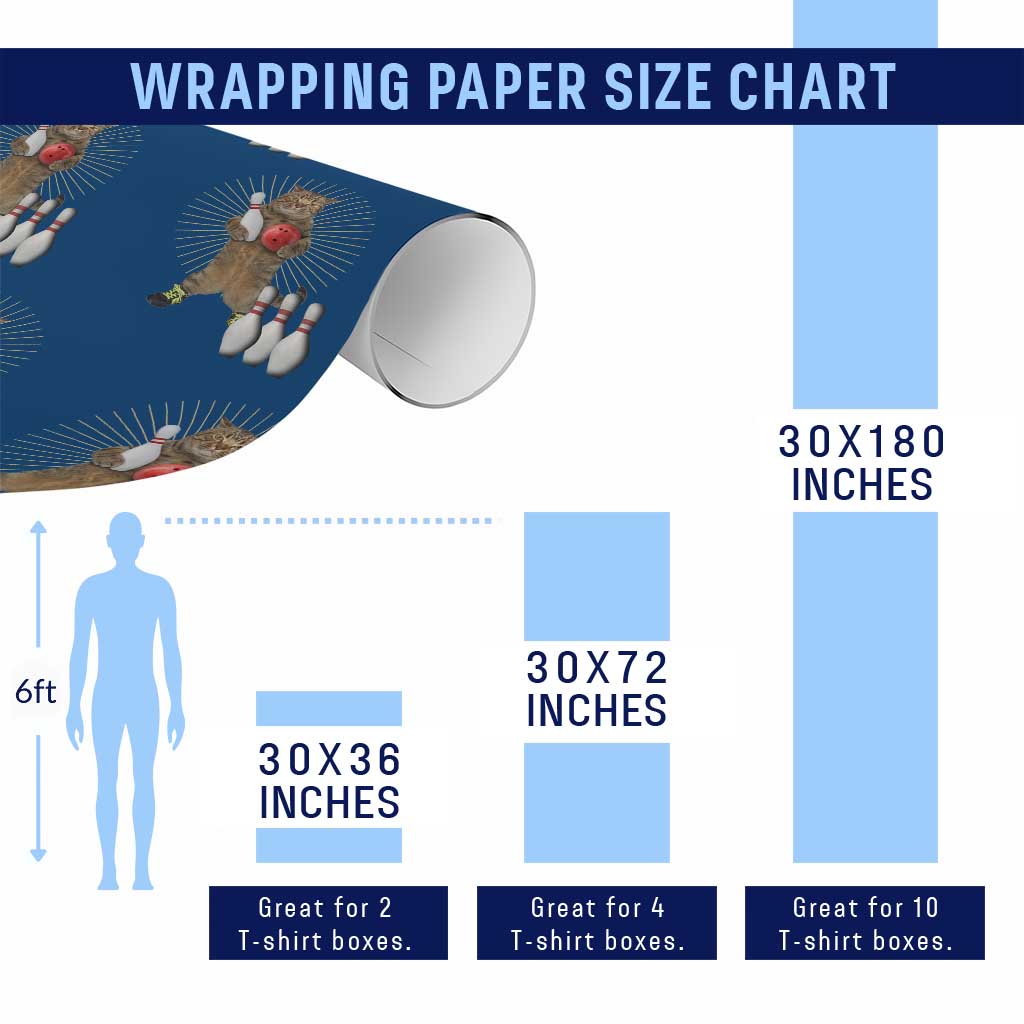 Funny Cat Bowling Meme Wrapping Paper Roll Gift For Bowlers TS12 Print Your Wear